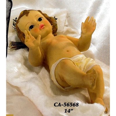Pers. Enfant-Jésus 14" (35.6 cm) en résine avec rayon