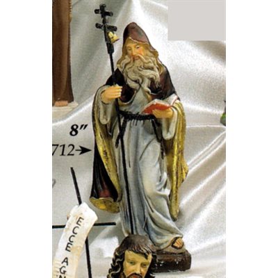 Statue Saint Augustin 8" (20 cm) en résine couleur