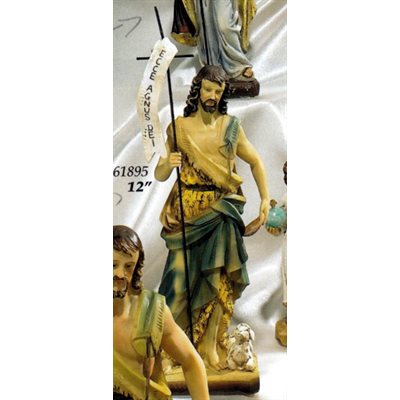 St. John the Baptist Color Resin Statue, 12" (30.5 cm)