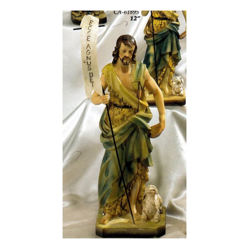 Statue Saint Jean Baptiste 16" (40.5 cm) en résine couleur