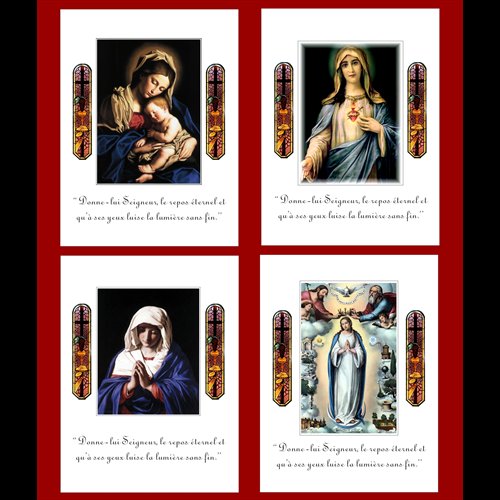 Cartes d'Offrande de Messe "Vierges" / pqt 100