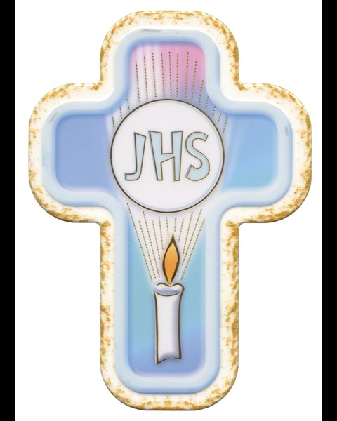 Wood First Communion IHS Cross, 4'' x 6' (10 x 15 cm)