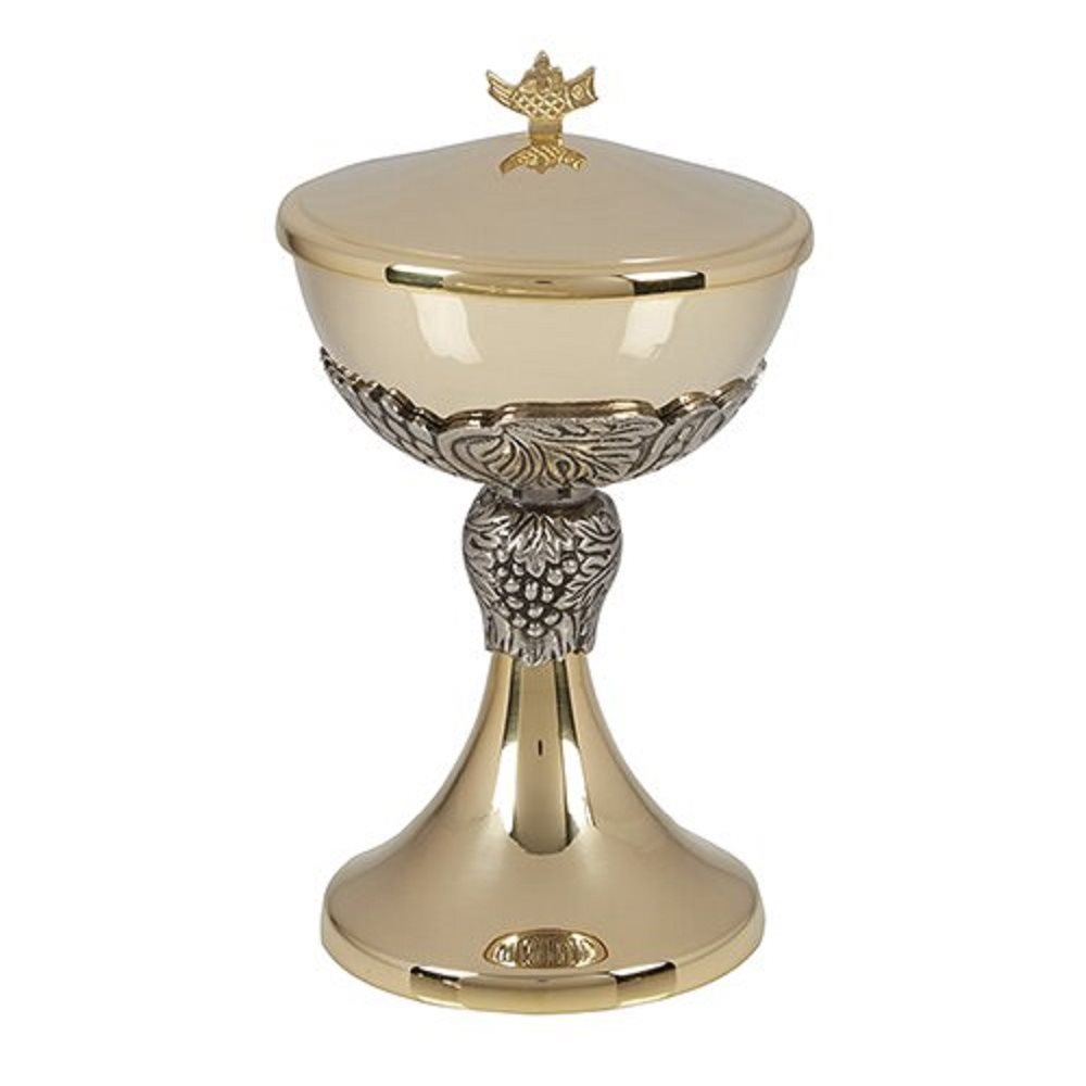 Grape and Leaves Ciborium, 9" H