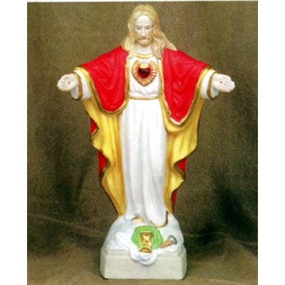 Electric Night Light Porcelain Sacred Heart of Jesus, 9.5"