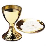 Calice et patène 7 3 / 4" (19.7 cm) Ht. en laiton
