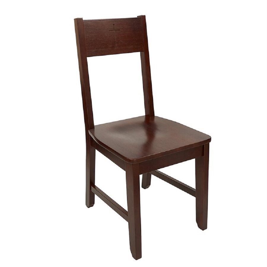 Engraved Cross Collection Side Chair - Walnut Stain
