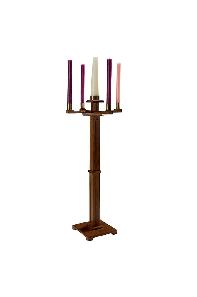 Gothic Advent Candlestick - Walnut, 49 1 / 2" Ht.