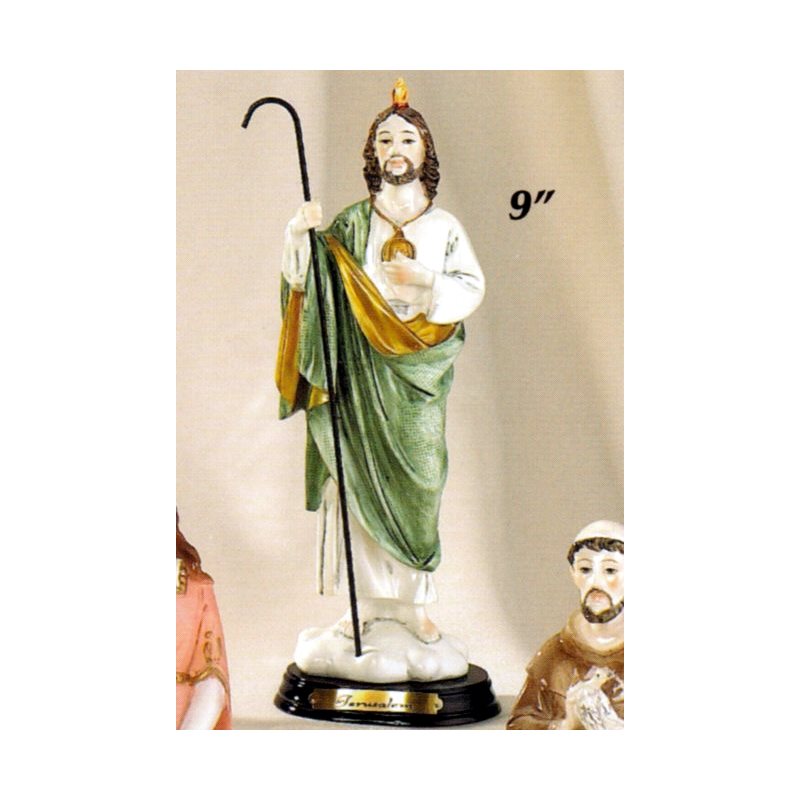 St. Jude Resin / Wood Base Statue, 9" (23 cm)