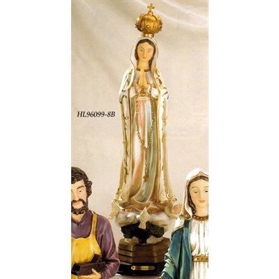 Our Lady of Fatima Resin / Wood Base Statue, 24" (61 cm)
