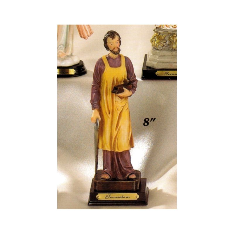 St. Joseph Resin / Wood Base Statue, 9" (23 cm)