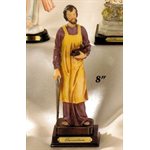 St. Joseph Resin / Wood Base Statue, 9" (23 cm)