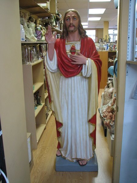 Plaster Sacred heart Jesus Statue, 72" (183 cm)