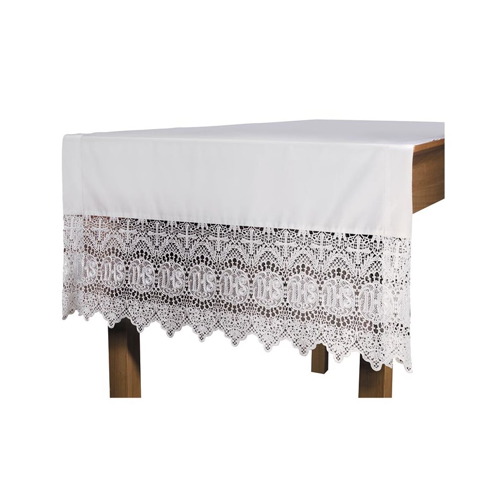 Nappe d'autel 75" x 28" (190 x 71 cm) avec dentelle