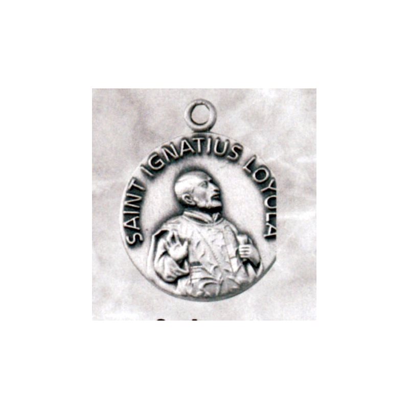 Médaille Saint Ignace de Loyola 3 / 4" (1.9cm) argent sterling