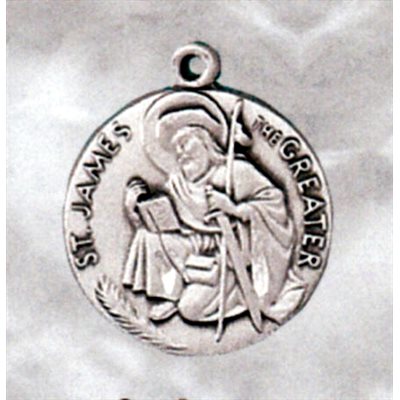 Médaille Saint Jacques 3 / 4" (1.9 cm) en argent sterling