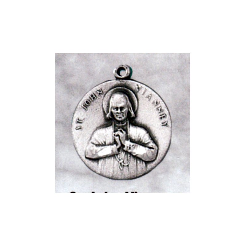 Médaille Saint Jean Marie Vianney 3 / 4" (1.9 cm) en argent st
