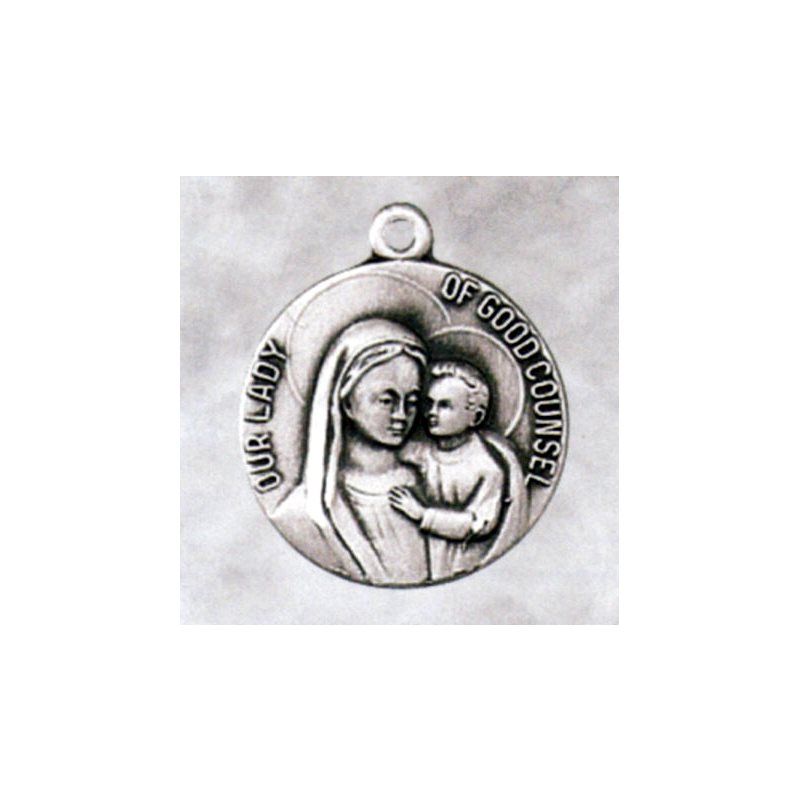 Our Lady of Good Counsel Sterling Silver Medal, 3 / 4'' (2 cm)