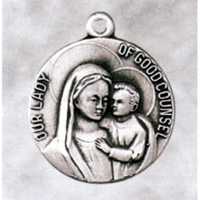 Our Lady of Good Counsel Sterling Silver Medal, 3 / 4'' (2 cm)
