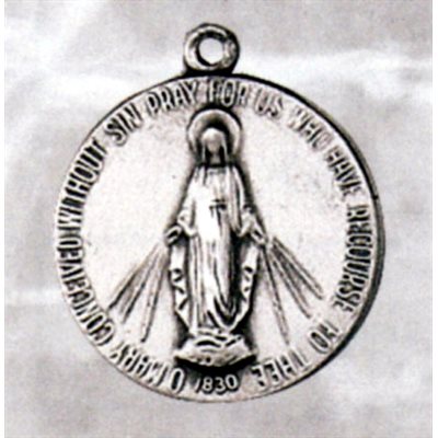 Miraculous Sterling Silver Medal, 3 / 4'' (1.9 cm)