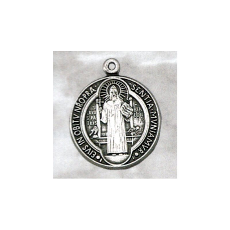 St. Benedict Sterling Silver Medal, 3 / 4'' (1.9 cm)