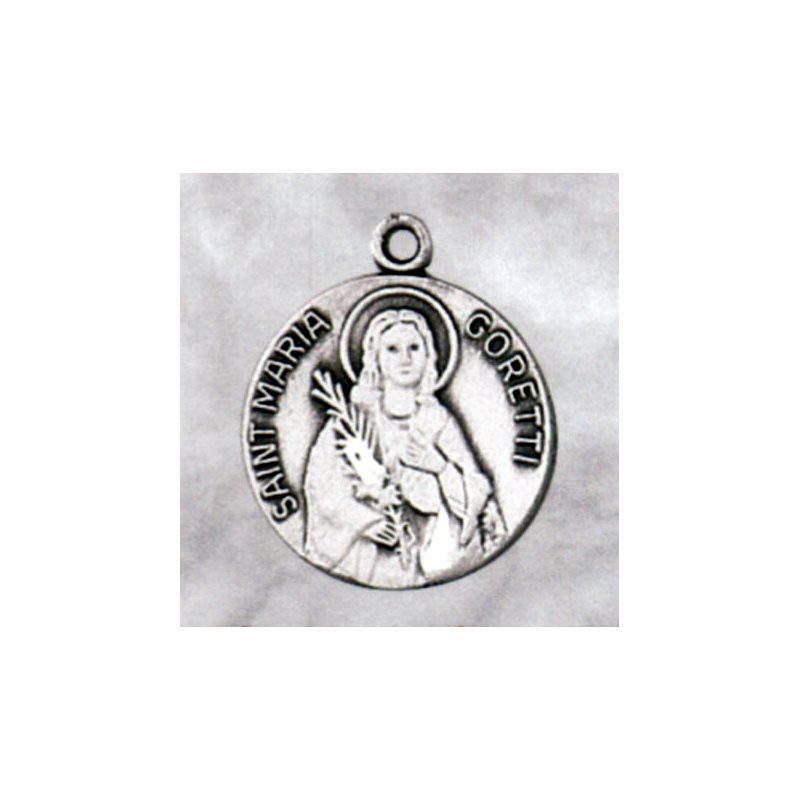 Médaille Sainte Maria Goretti 3 / 4" (1.9 cm) argent sterling