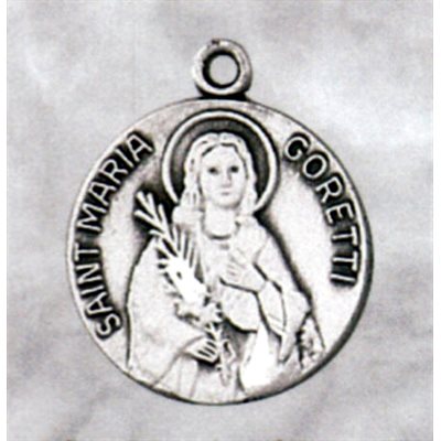 Médaille Sainte Maria Goretti 3 / 4" (1.9 cm) argent sterling