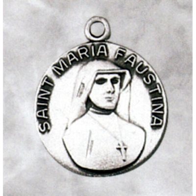 Médaille Soeur Faustine 3 / 4" (1.9 cm) en argent sterling