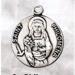 Médaille Sainte Philomène 3 / 4" (1.9 cm) en argent sterling