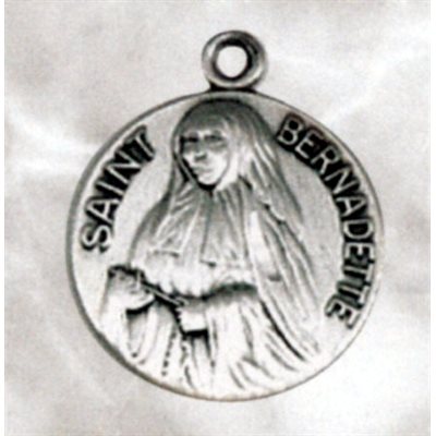 St. Bernadette Sterling Silver Medal, 3 / 4'' (1.9 cm)