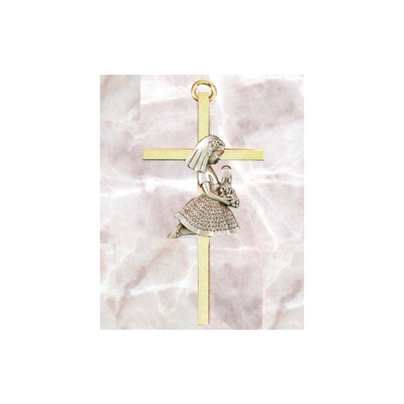 First Communion Cross for Girl, 4.25" (11 cm)