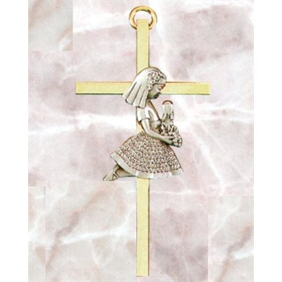 Croix 1ère communion fille, 4.25" (11 cm)