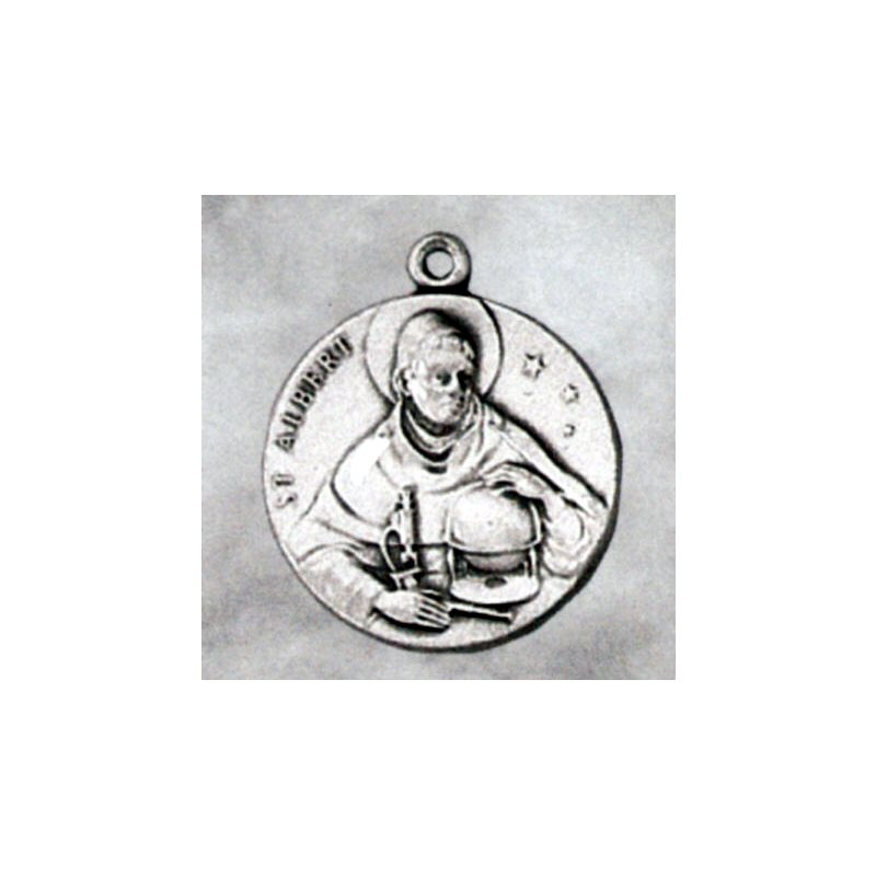 Médaille Saint Albert 3 / 4" (1.9 cm) en argent sterling