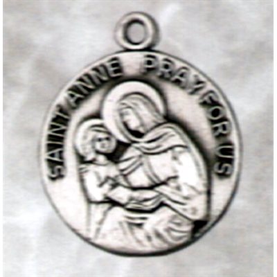 St. Anna Sterling Silver Medal, 3 / 4'' (1.9 cm)