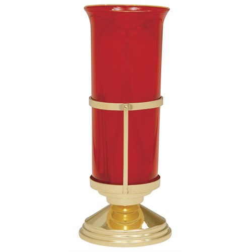 Support lampe du sanctuaire sur table, laiton poli 7.75'' Ht