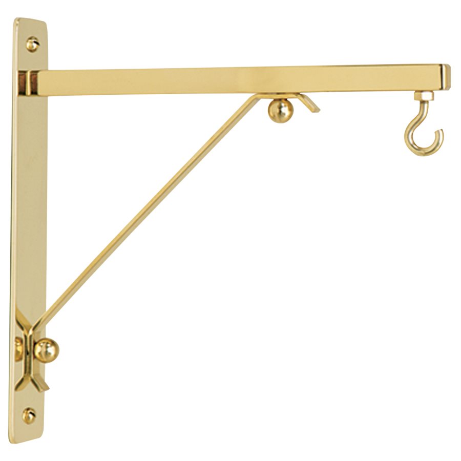 Wall Bracket, Bright Brass, extends 10''