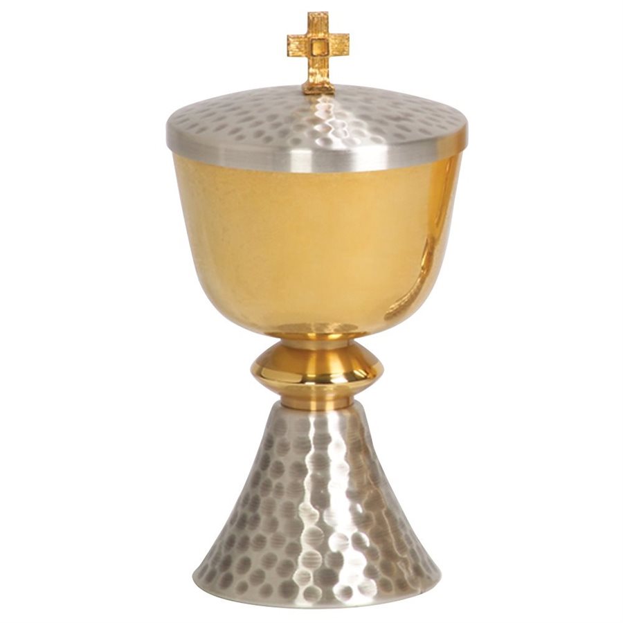 Ciborium, 7" Ht.,24K Gold Plated, 150 Host Cap.