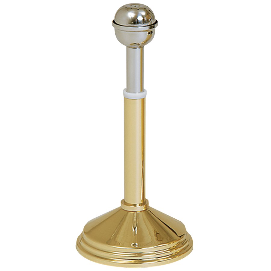 Holy Water Sprinkler and Stand, Brass 10.5'' H. (26.7 cm)
