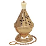 Censer and Boat 24k gold plated, 9'' Ht. x 4.5'' Diam.
