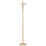 Processional Crucifix, Satin Brass 78'' H. x 12'' base