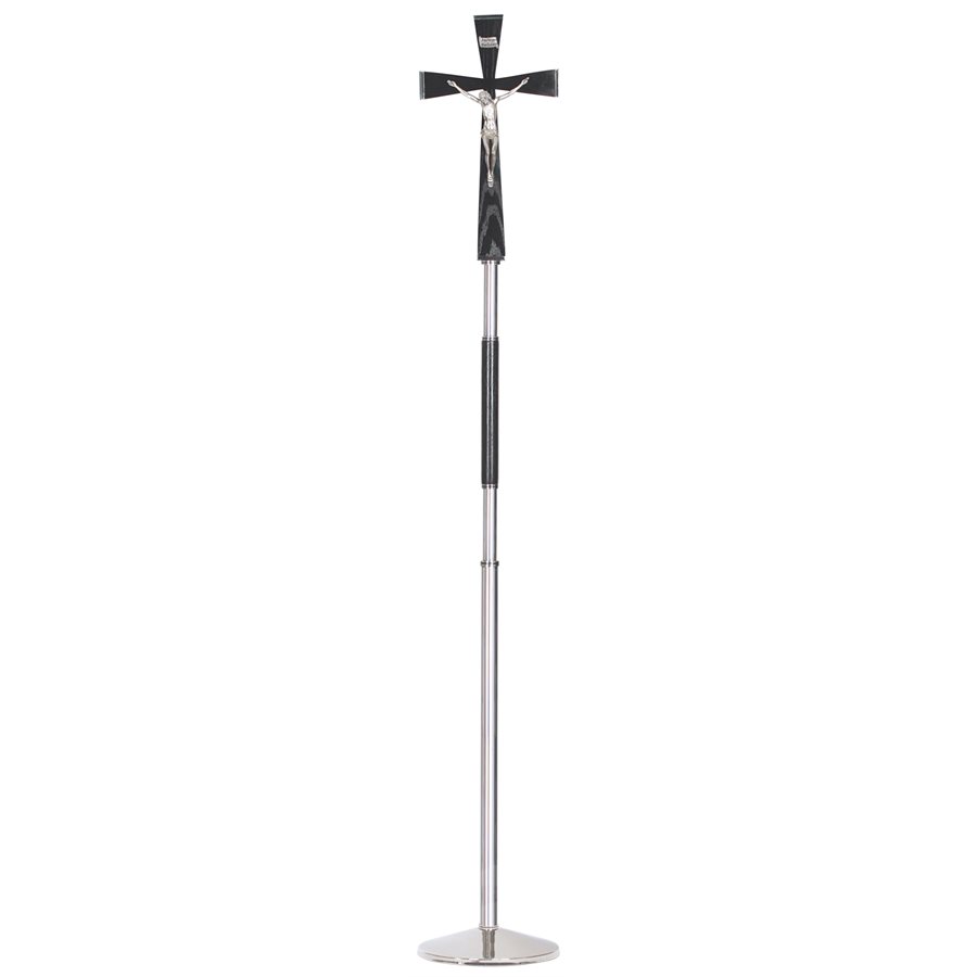 Croix de procession et base 2 tons 79'' Ht. x 12'' base