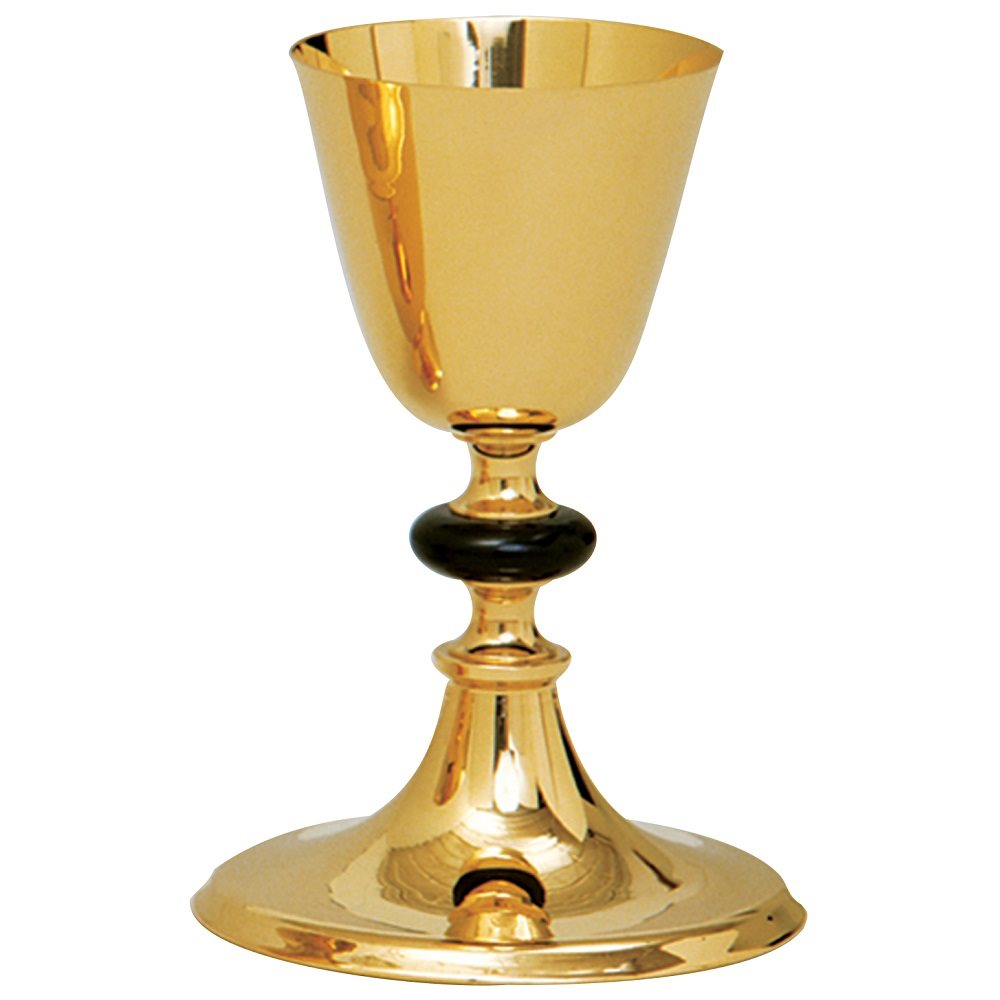 24K Gold Plated Chalice and Paten 8" Ht.