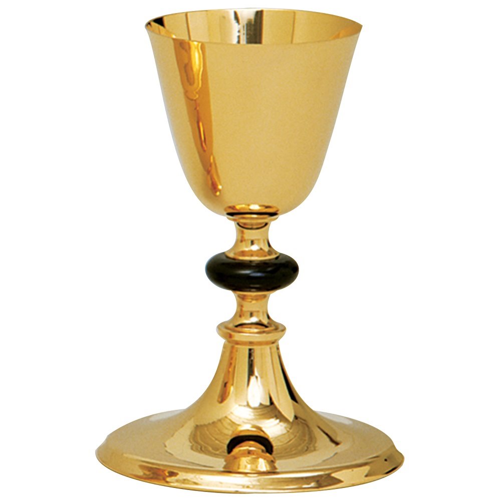 Calice et patène 8" (20.3 cm) Ht., Plaqué Or 24K