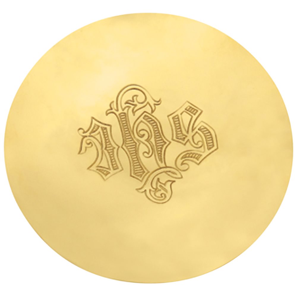 Paten, 5 3 / 4" Dia., 24K Gold Plated, IHS Emblem