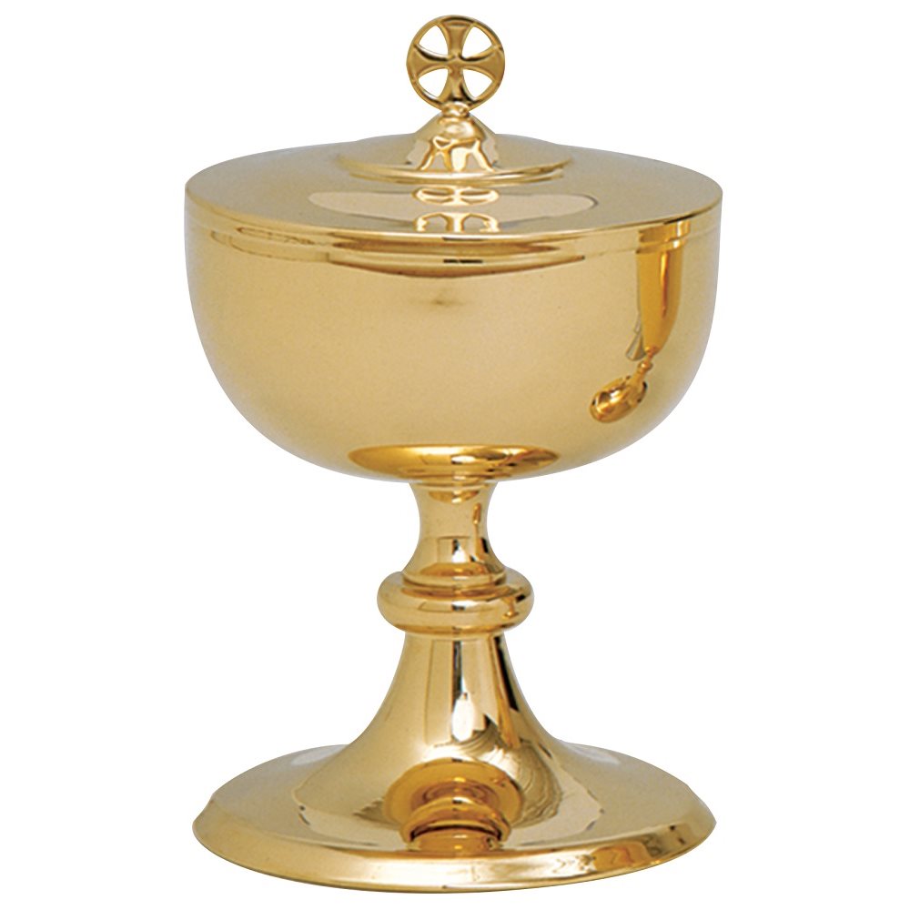 Ciborium, 9.5" Ht., 24K Gold Plated, 750 Host Cap.