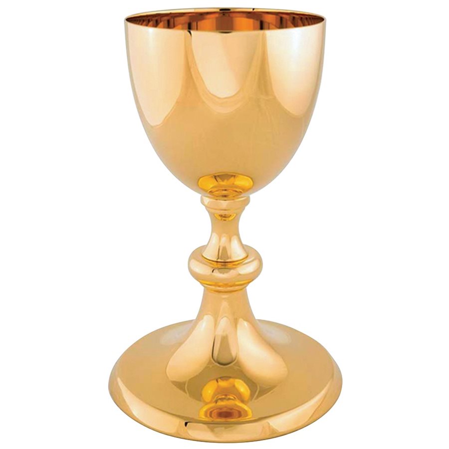 Chalice 8 3 / 8" Ht., 24K Gold Plated