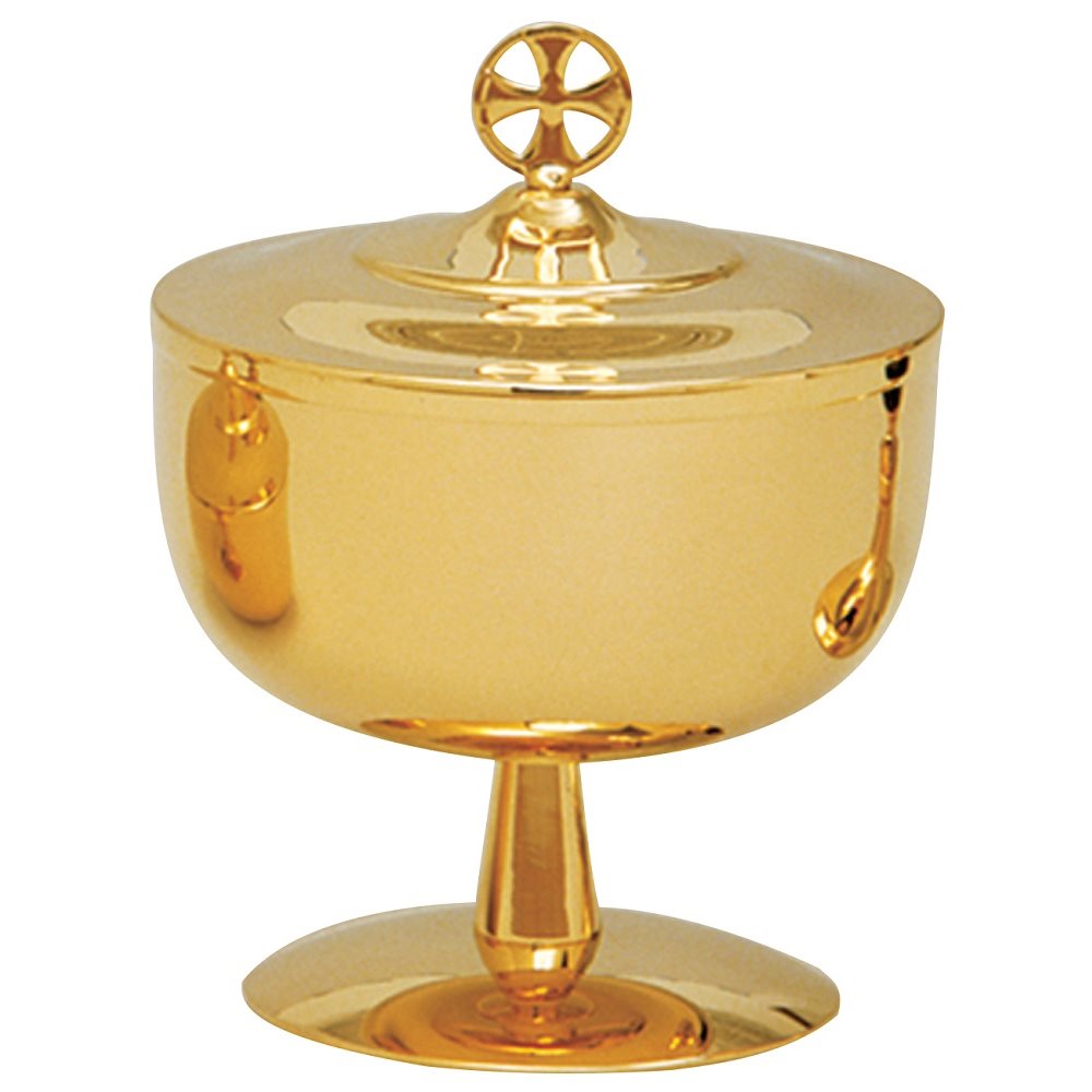 Ciborium, 5" Ht., 24K Gold Plated, 100 Host Cap.