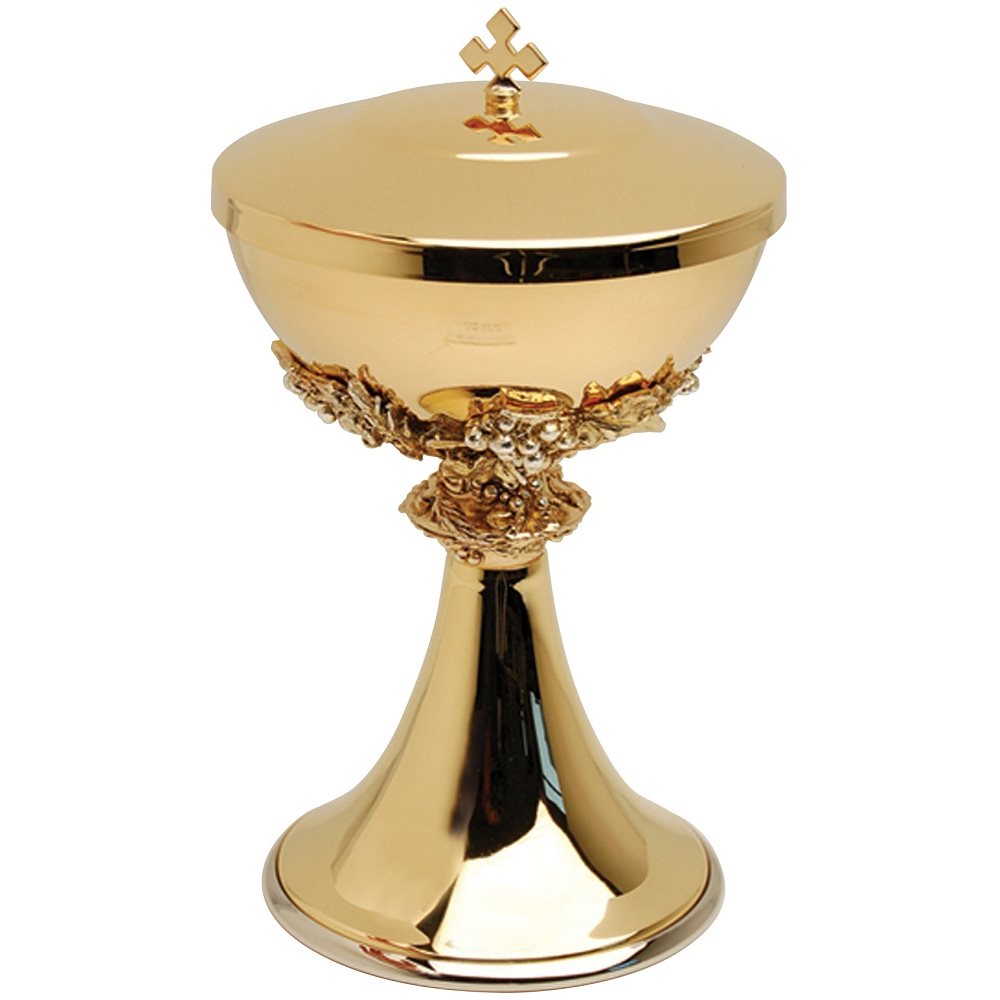 Ciborium 7 3 / 4" Ht., 24K Gold Plated, 175 Host Cap.