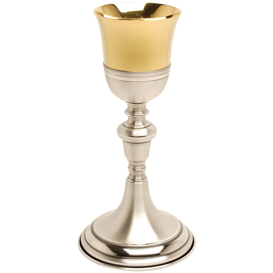 Chalice 9.25" (23.5 cm) Ht., 24K Gold & Silver Plated