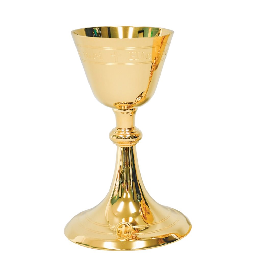 Chalice 8 1 / 4" Ht., 24K Bright Gold Plated