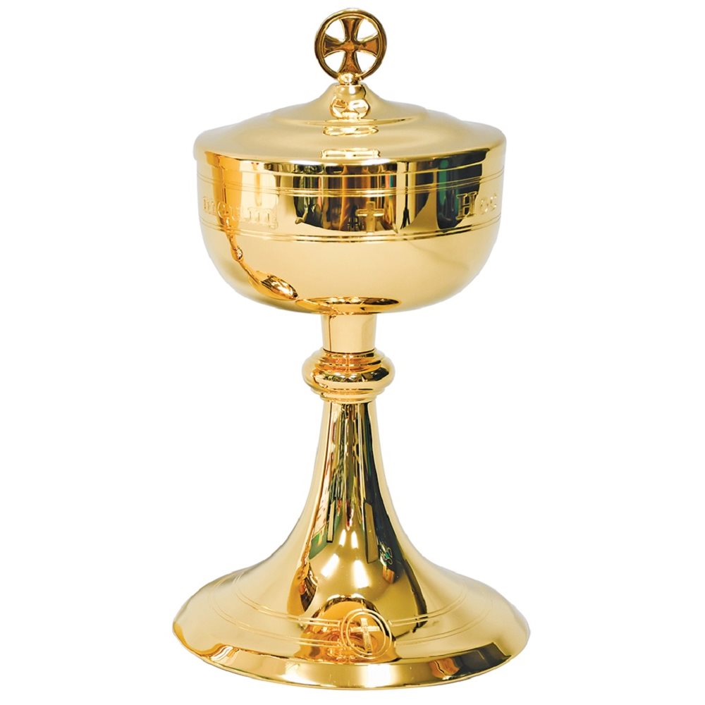 Ciborium 9 1 / 4" Ht., 24K Gold Plated, 400 Host Cap.